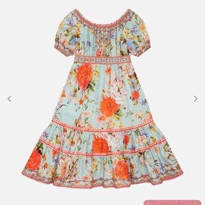 Camilla Floral Maxi Dress with Red and Blue Hues